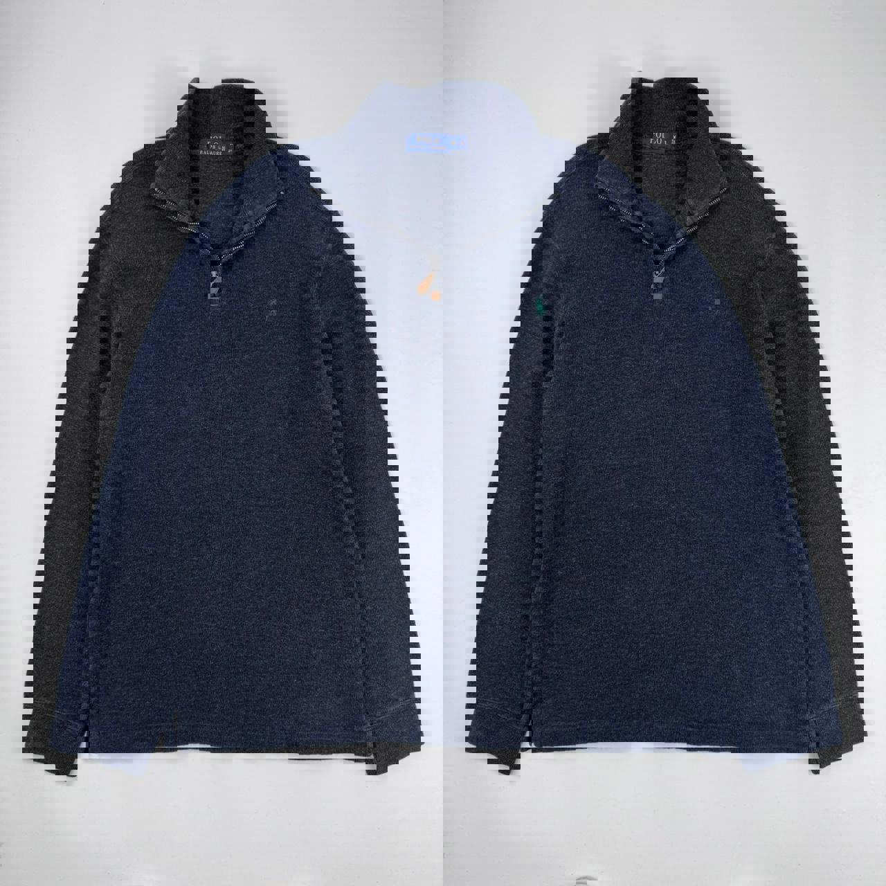 Polo Ralph Lauren vintage 1/4 quarter zip jumper sweatshirt in dark grey.