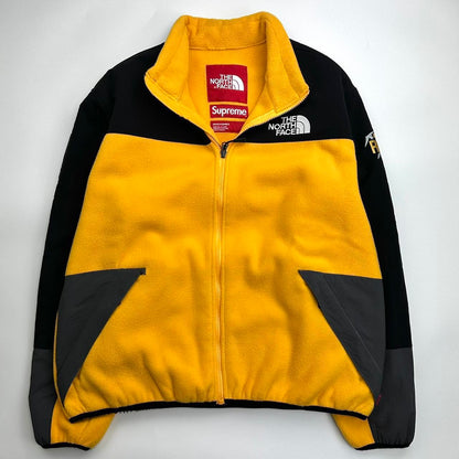 Supreme x The North Face TNF RTG Fleece Jacket in yellow and black.
